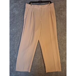 WILFRED NWT Wide Leg Pleated Cropped Pants Women's Size 16 Medium Peach Beige